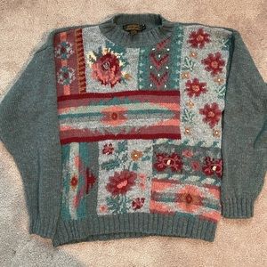 Vintage Eddie Bauer floral sweater